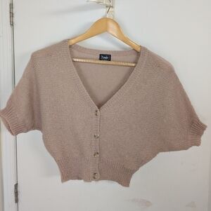 TWIK SOFT BEIGE CROPPED CARDIGAN SIZE SMALL